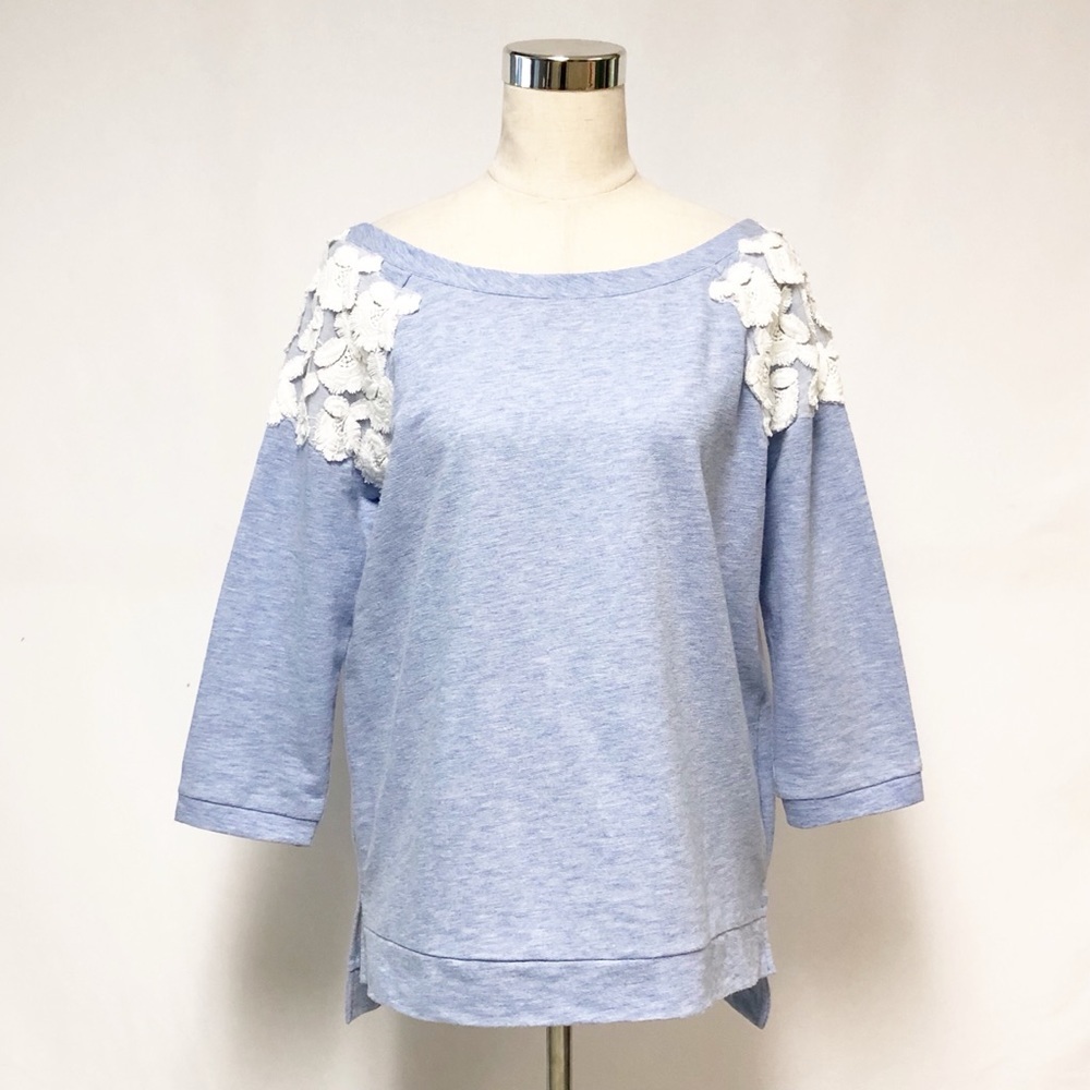 Alexia Admor Lace Detail Sweatshirt Sz S - Picture 2 of 9